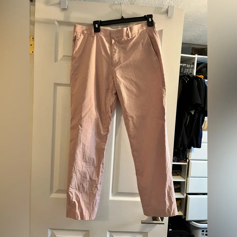 J. Crew Men's Light Pink stripe Chinos ludlow slim